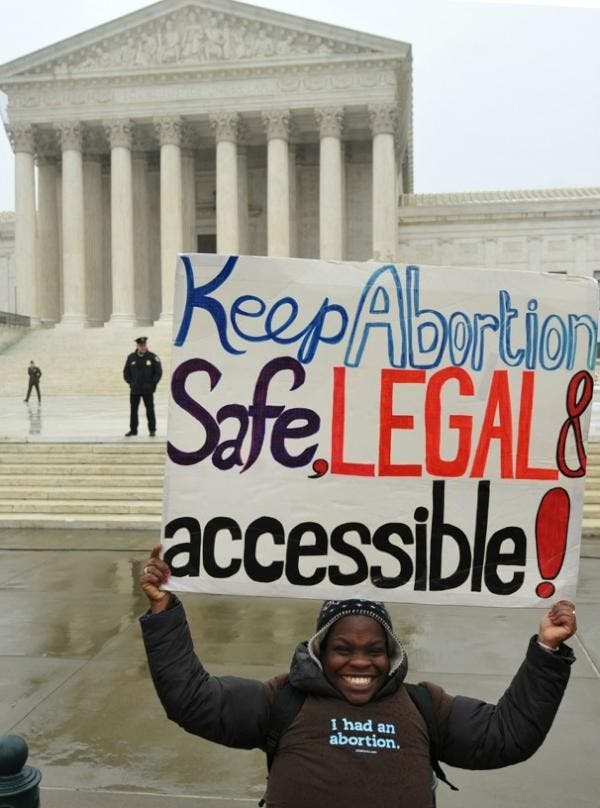 Keep Abortion Safe, Legal, and Accessible demonstration in front of SCOTUS building