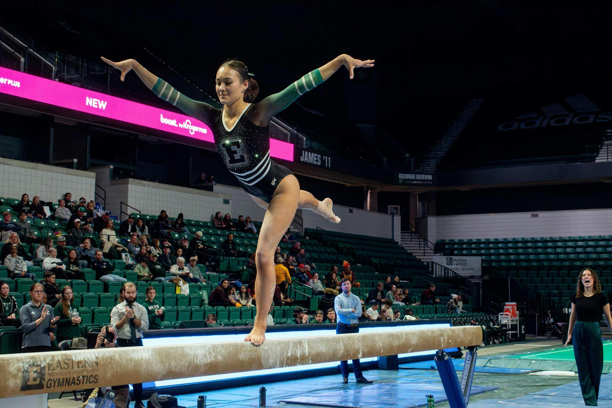 EMU Gymnast Perfectly Balancing