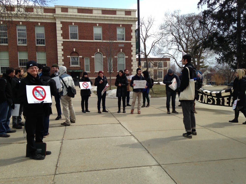 	EAA protesters outside Welch before Tuesday&#8217;s Board of Regents meeting.