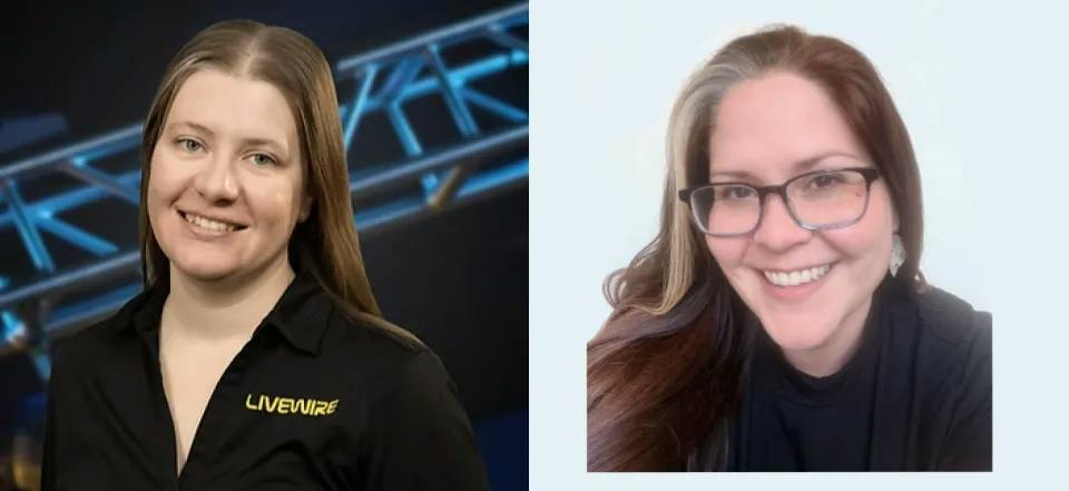 Two headshots of women next to each other.