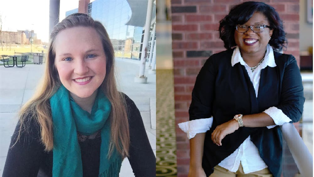 Left to right, presidential candidates Kiera Fegan and Tanasia Morton 