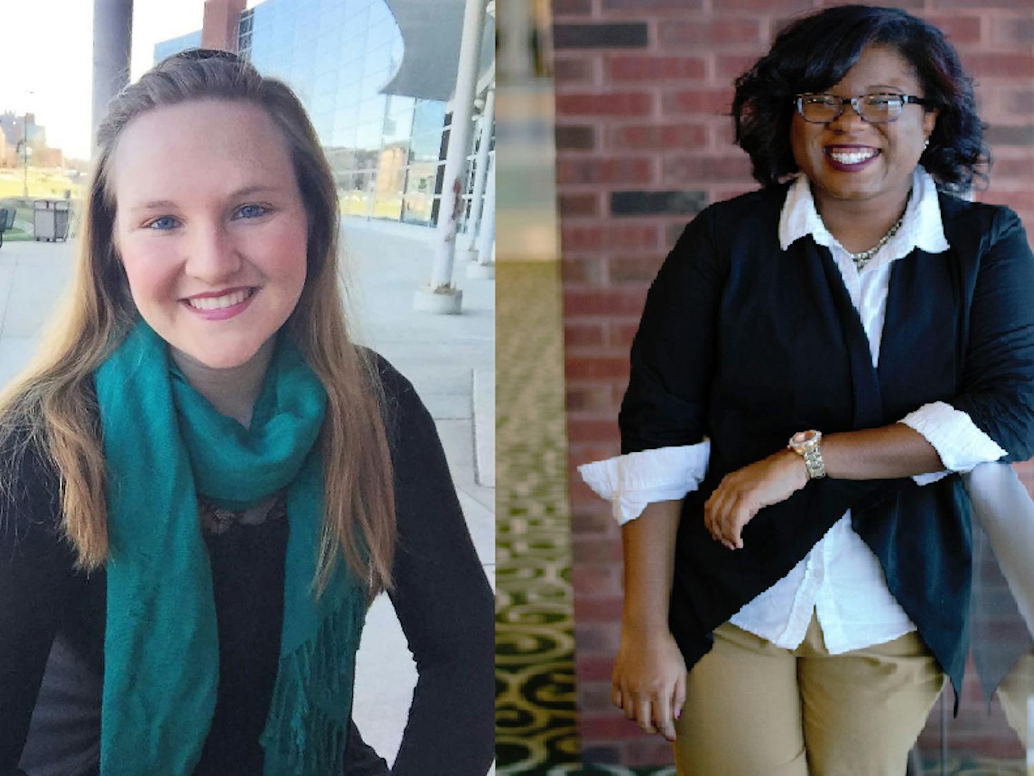 Left to right, presidential candidates Kiera Fegan and Tanasia Morton 