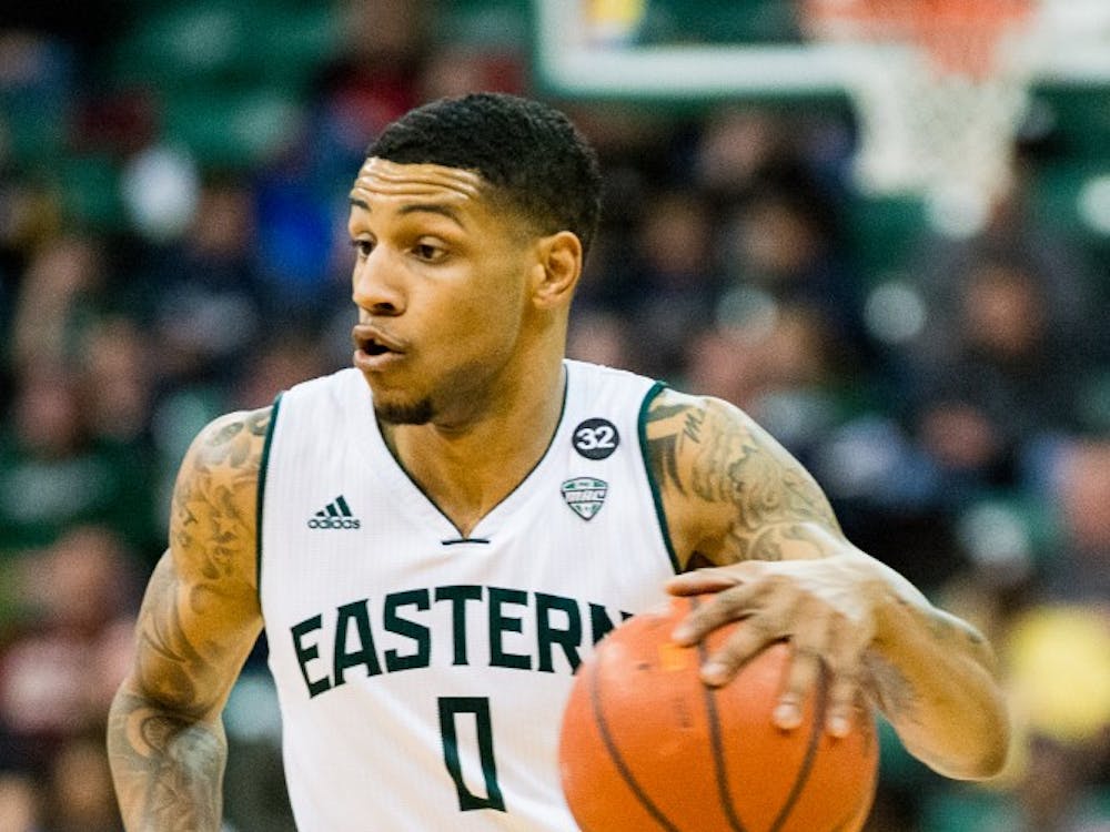 Eastern Michigan guard Raven Lee rushes down the court during the Eagles'  85-59 win over Toledo in Ypsilanti on 6 March.