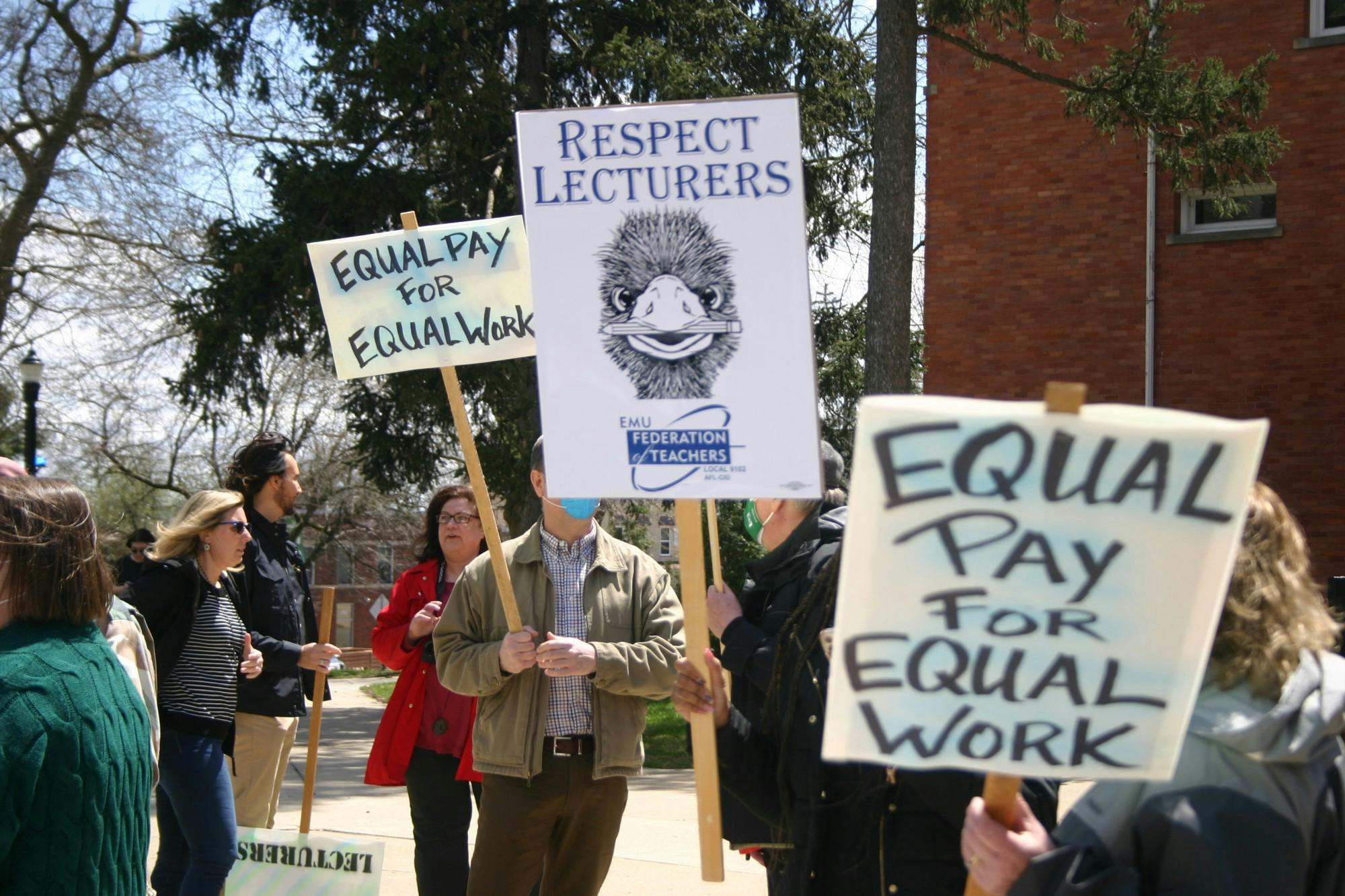 Respect Lecturers Rally at Welch Hall