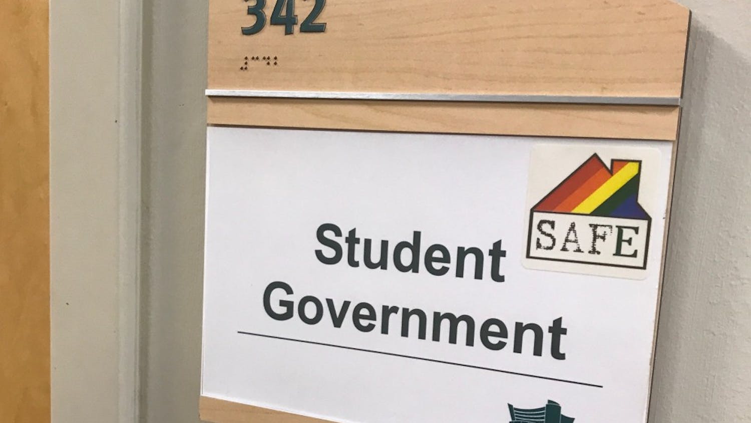 Student Government office sign