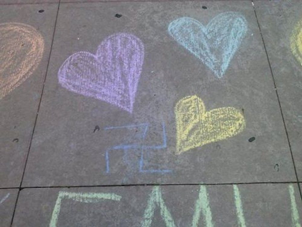 Swastika defaces Students for Life chalk display