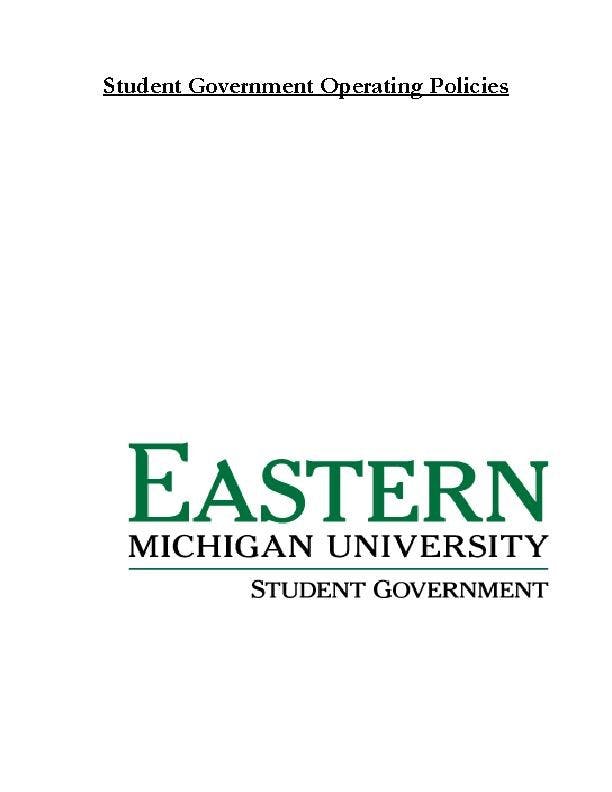 Student Government Operating Policies