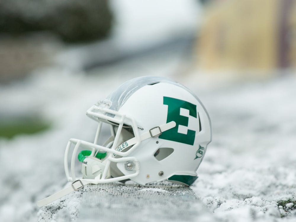 The field was coated in a thin layer of snow before EMU's game against CMU on 29 November in Mt. Pleasant.