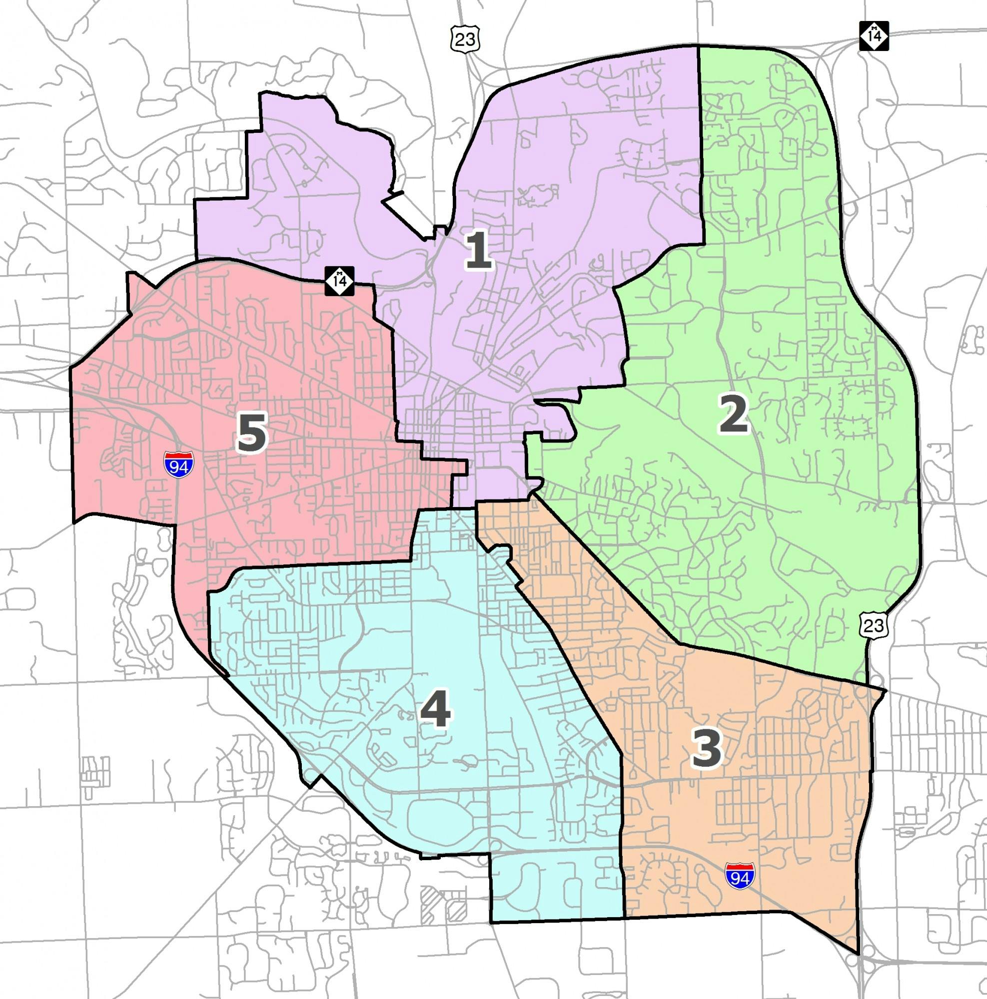 Ann Arbor Ward Map