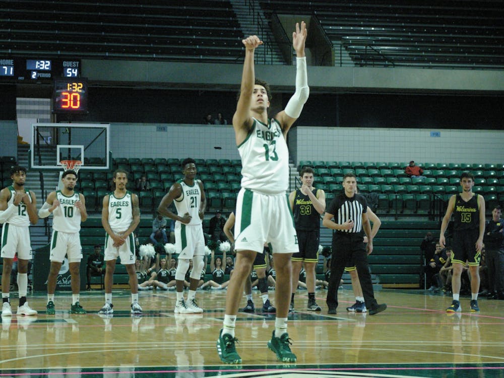 EMU guard Chris James shoots a technical foul free throw at the Convocation Center on Nov. 14.