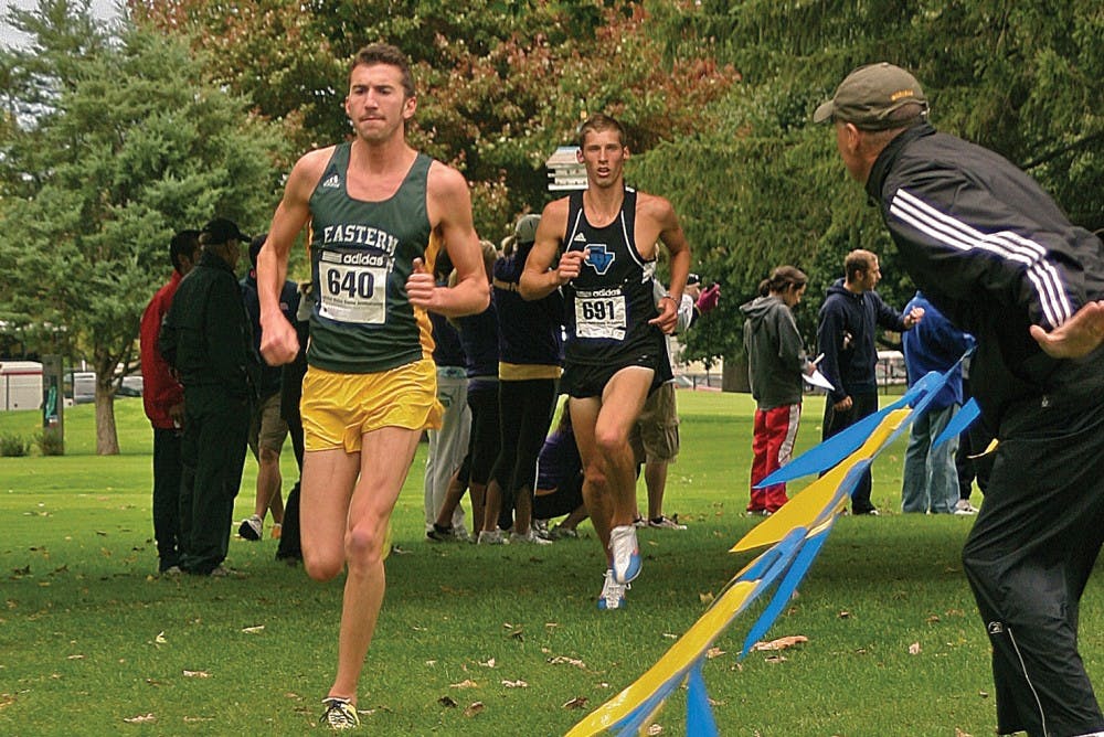 Cross country coach John Goodridge, shown at right last year, has a team that finished first in the Running Fit Titan Invite.