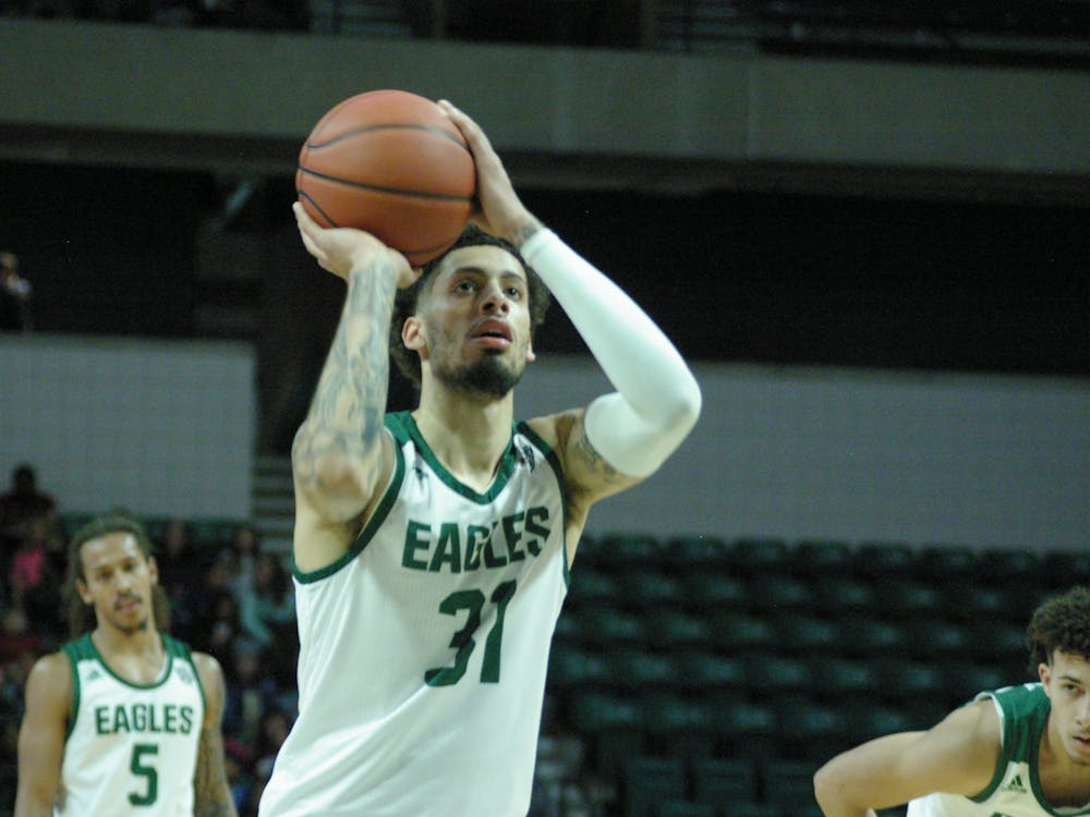 EMU forward Ty Groce shoots a free throw at the Convocation Center on Nov. 8.