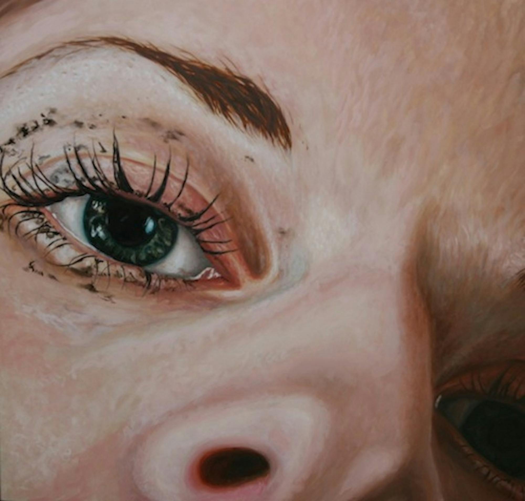 	Alison Oakes, a 28-year-old artist, used oil paint on porcelean instead of canvas for her piece “Blink.”