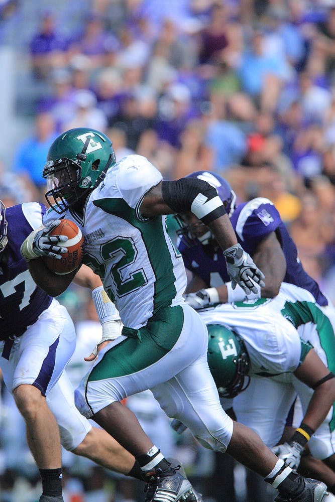 Dwayne Priest (22) had 17 carries for 127 yards and a touchdown against Northwestern in Evanston, Ill.