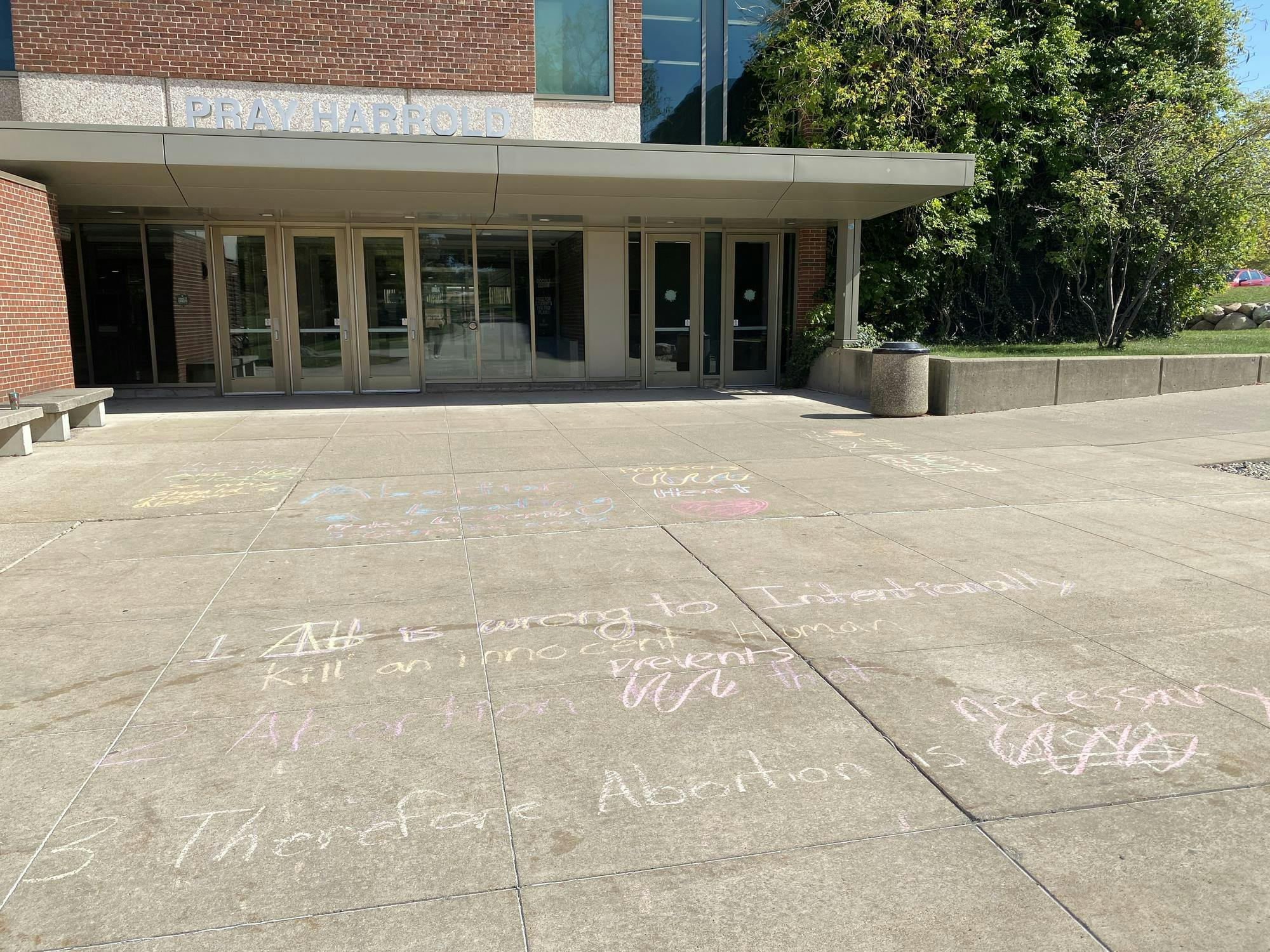 Fall 2025 political chalk resurgence on campus