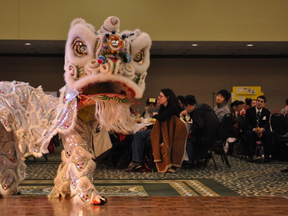 Events at EMU’s first Chinese Festival Gala included traditional Chinese meals and a tradtional Chinese lion dance. For more information on Chinese Week at EMU vist http://acs-association.blogspot.com.