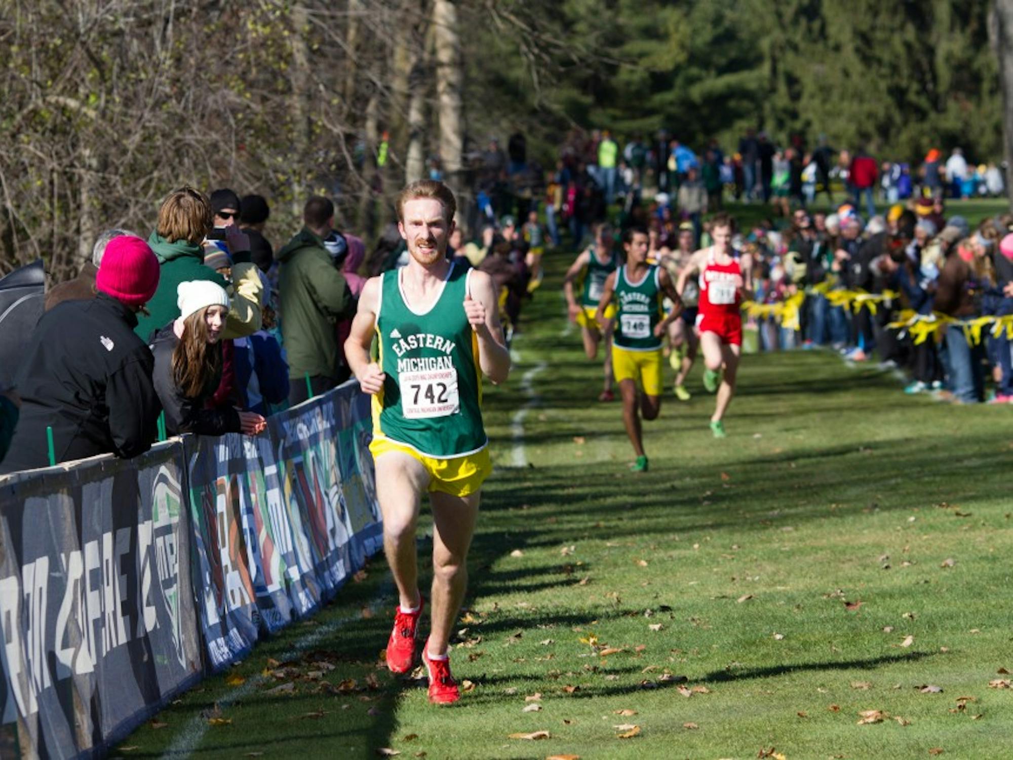 Willy Fink wins the MAC Meet during the MAC Championship meet at Central Michigan 
University in Mount Pleasant on Saturday, November 1
st, 2014.