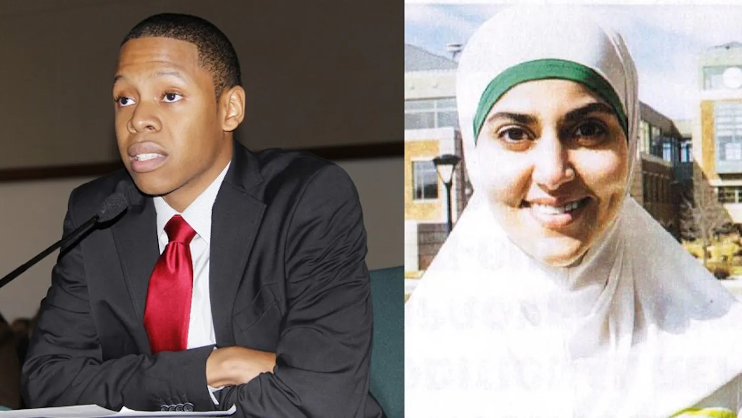 SG President Desmond Miller (Left) and write-in candidate Fatma Jaber (Right)