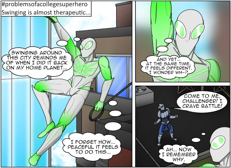 Pale-Spider is from another world, and as such has his own ways to calm down. But... Earth has people who don&#x27;t know what &quot;calm down&quot; really means.