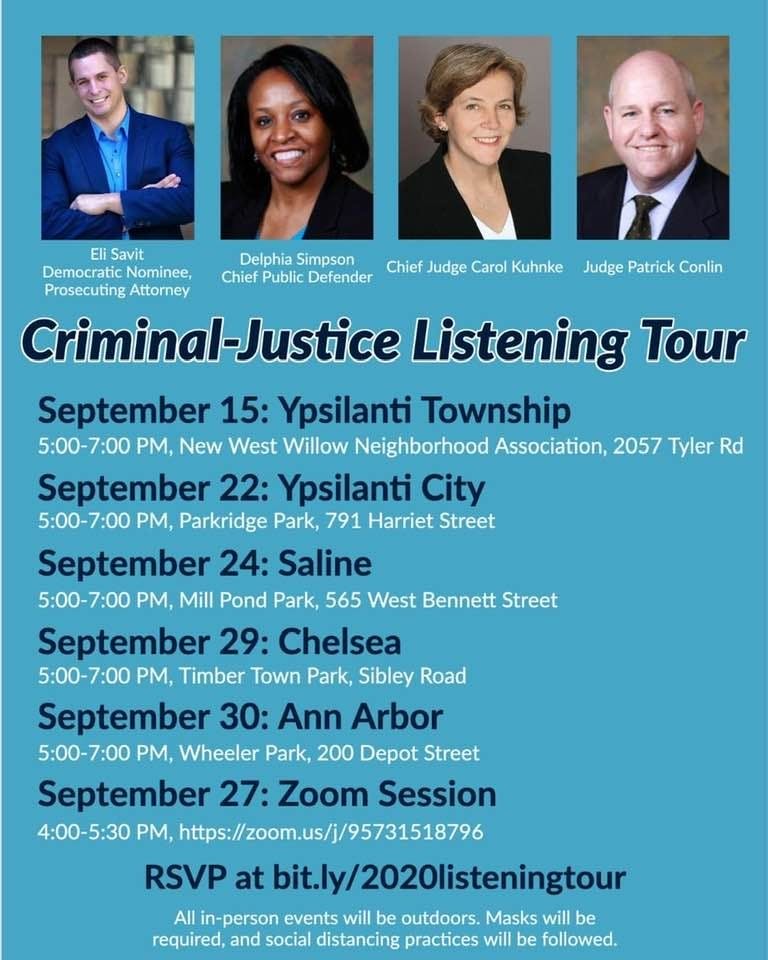 Criminal Justice Listening Tour poster