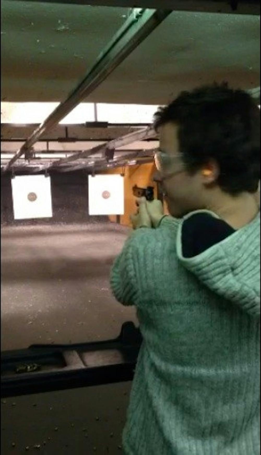 Englishman practices his right to bear arms