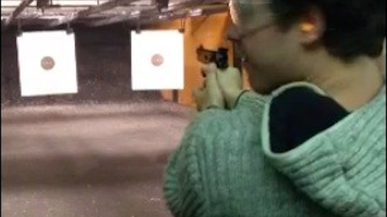 Leo Fabbri shoots a gun for the first time.