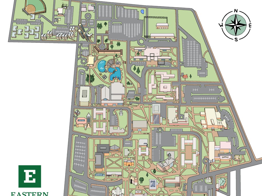 Several events are planned this week on the Eastern Michigan University campus, shown in this map, and around Ypsilanti, Michigan.