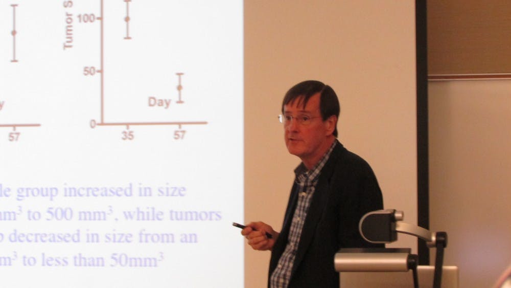 William Roush gives lecture on cancer research project