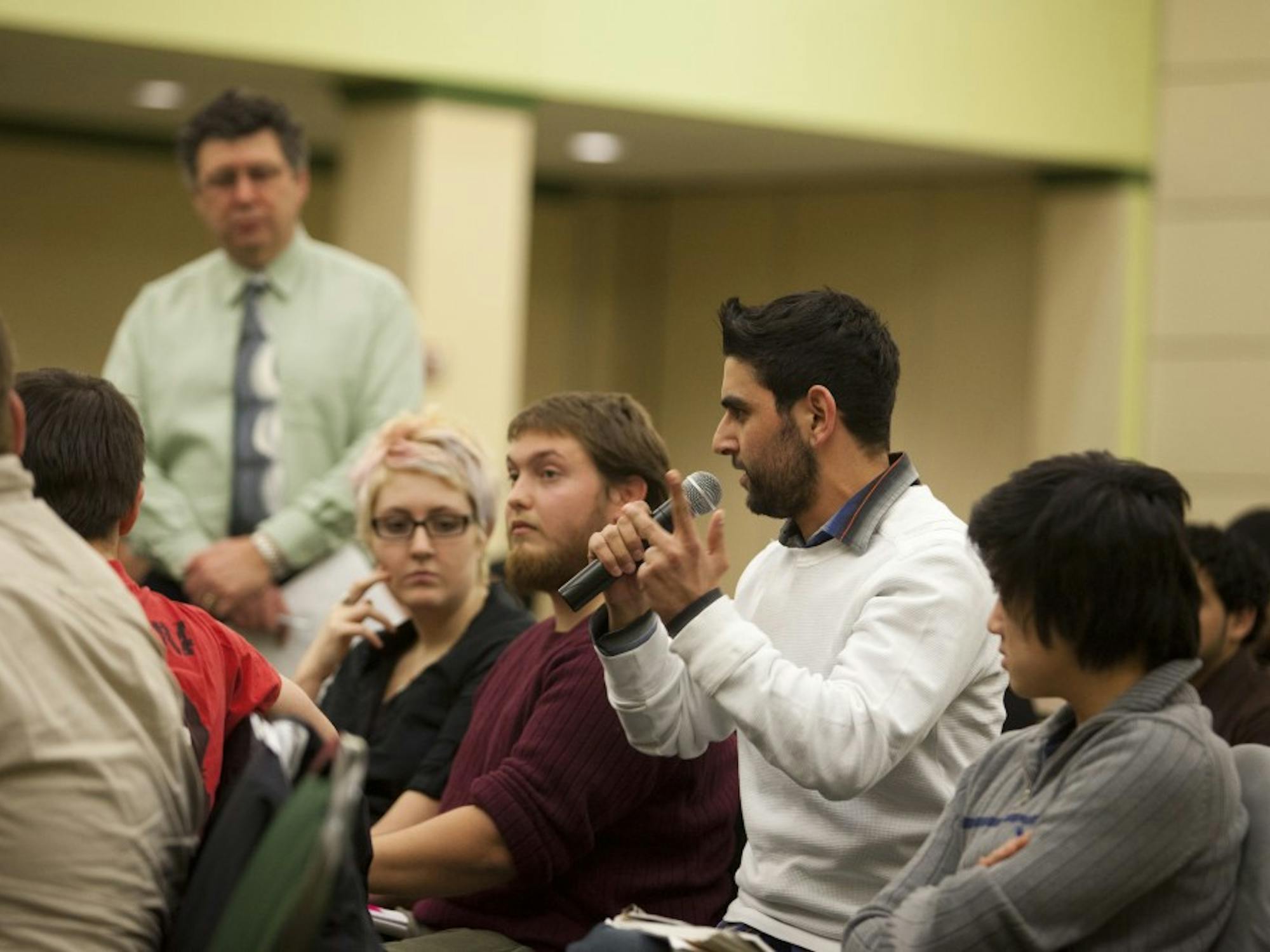 Malek Abduljaber comments on the revolution in Egypt. The ‘teach-in’ on Thursday was held to help educate the campus community on the conflicts arising in the Middle East.