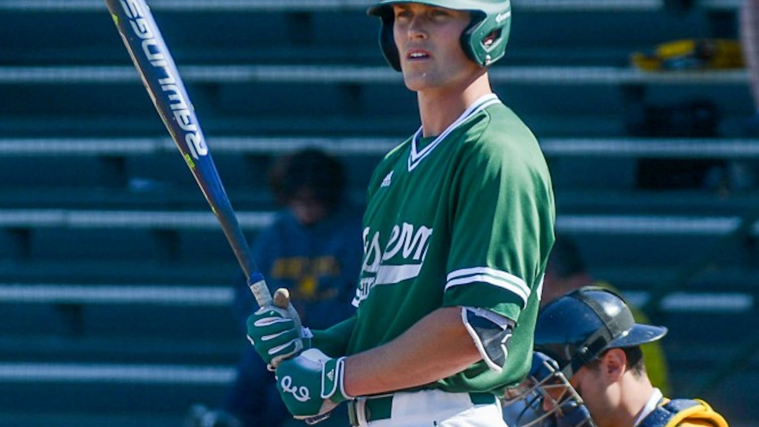 Eastern Michigan baseball player Jackson Martin steps up to bat during the Eagles' game against Kent State in Ypsilanti, 16 April.