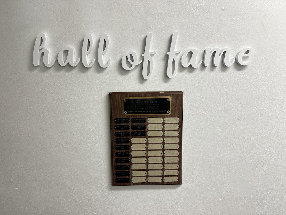 The Eastern Echo's Hall of Fame wall is located in the paper's office wing.