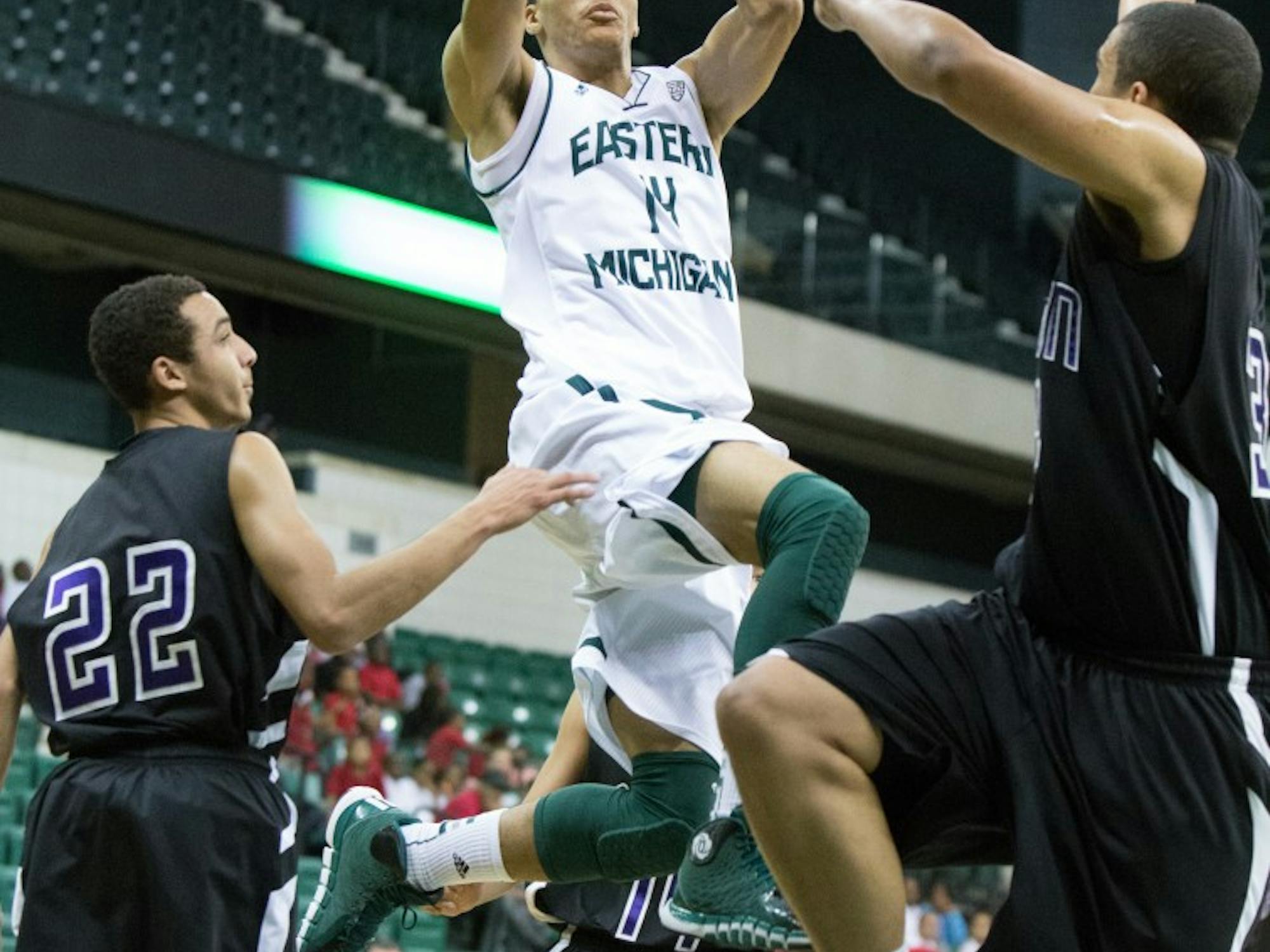 Eagle forward Karrington Ward made his EMU debut Friday and put up 17 points in 16 minutes played.