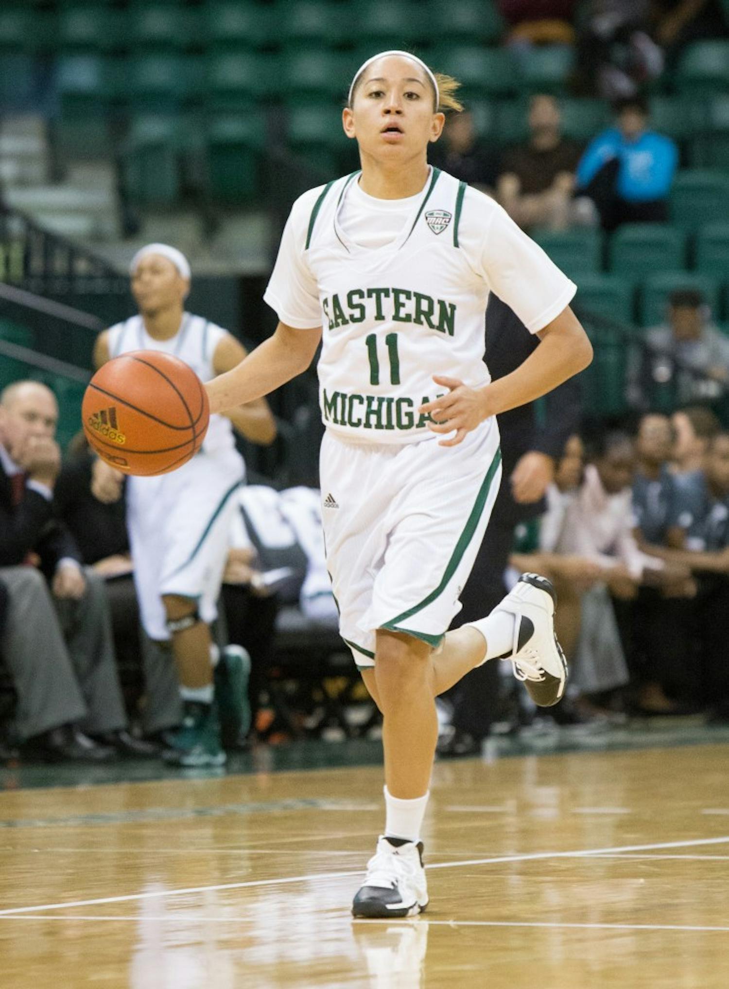 EMU guard Desyree Thomas had 8 assists in Eastern Michigan's 101-52 win over Madonna University Friday afternoon.