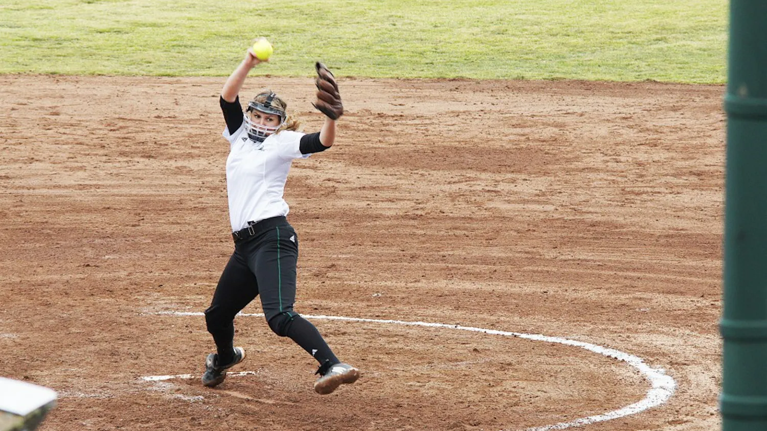EMU’s Jenna Ignowski almost pitched another no-hitter after a hitless first game. EMU defeated Toldeo 7-0 and 13-1 during Saturday’s games.