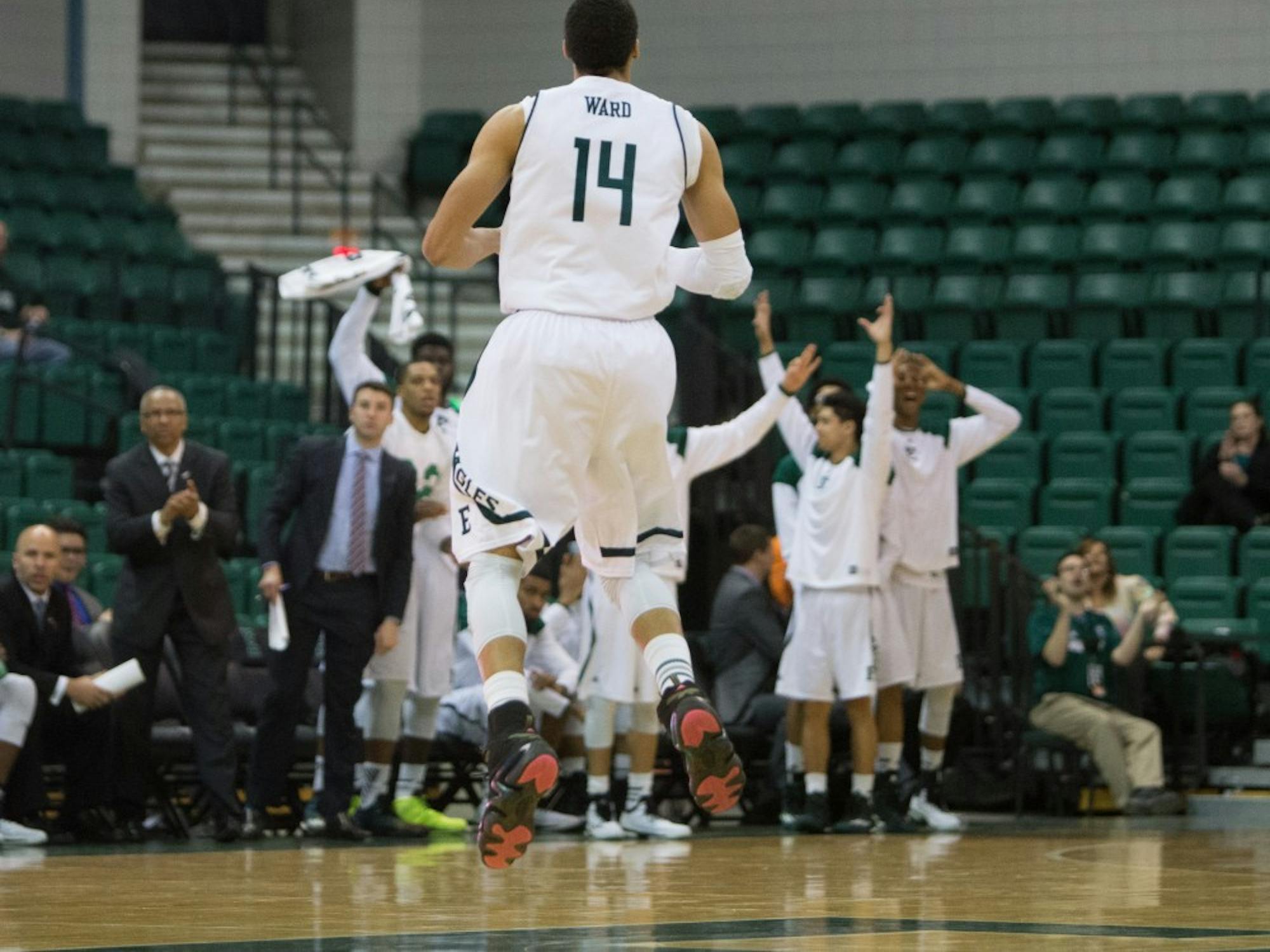 Eastern Michigan forward Karrington Ward scored 22 points and pulled in 10 rebounds in the Eagles 83-69 win over Miami (OH) Feb. 10 2015 at the Convocation Center.