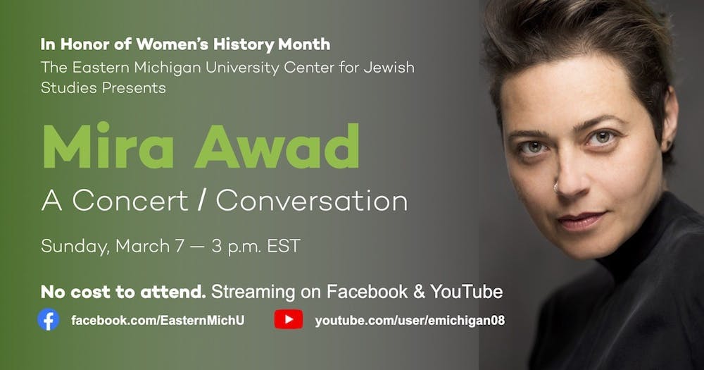 Eastern Michigan University’s Center for Jewish Studies is hosting a concert with Israeli/Palestinian singer Mira Awad