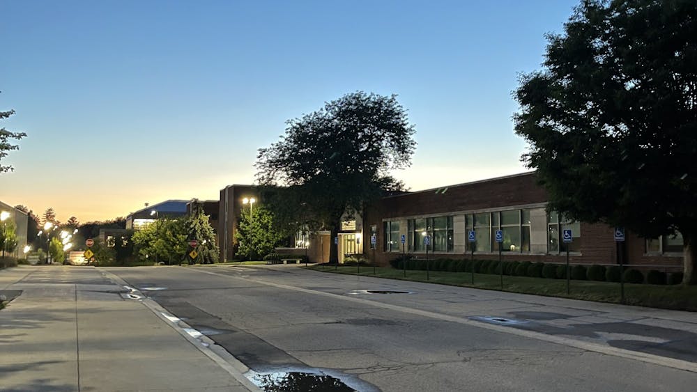 Campus road in from of Science Complex