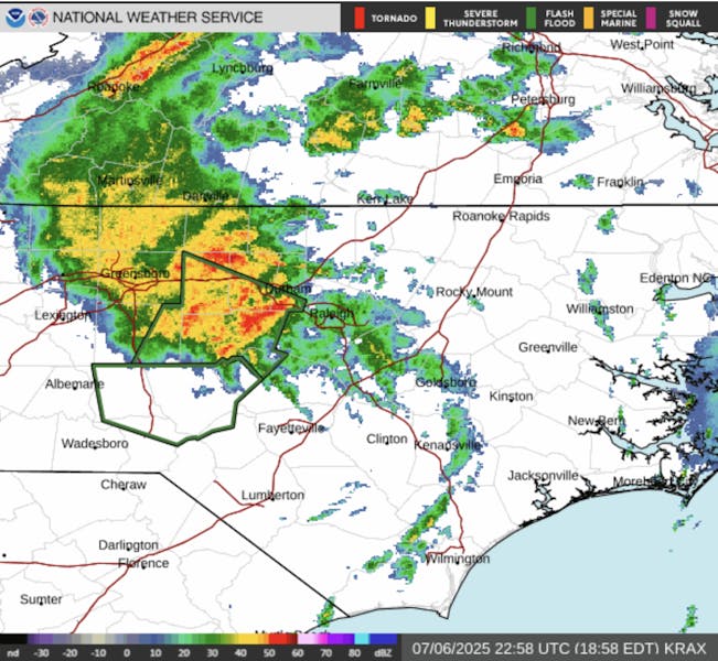 Some Alamance County homes left without power following Tropical Storm Chantal