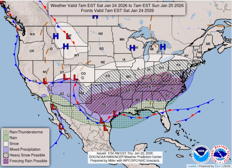 Elon University prepares for winter storm to bring snow, ice to North Carolina