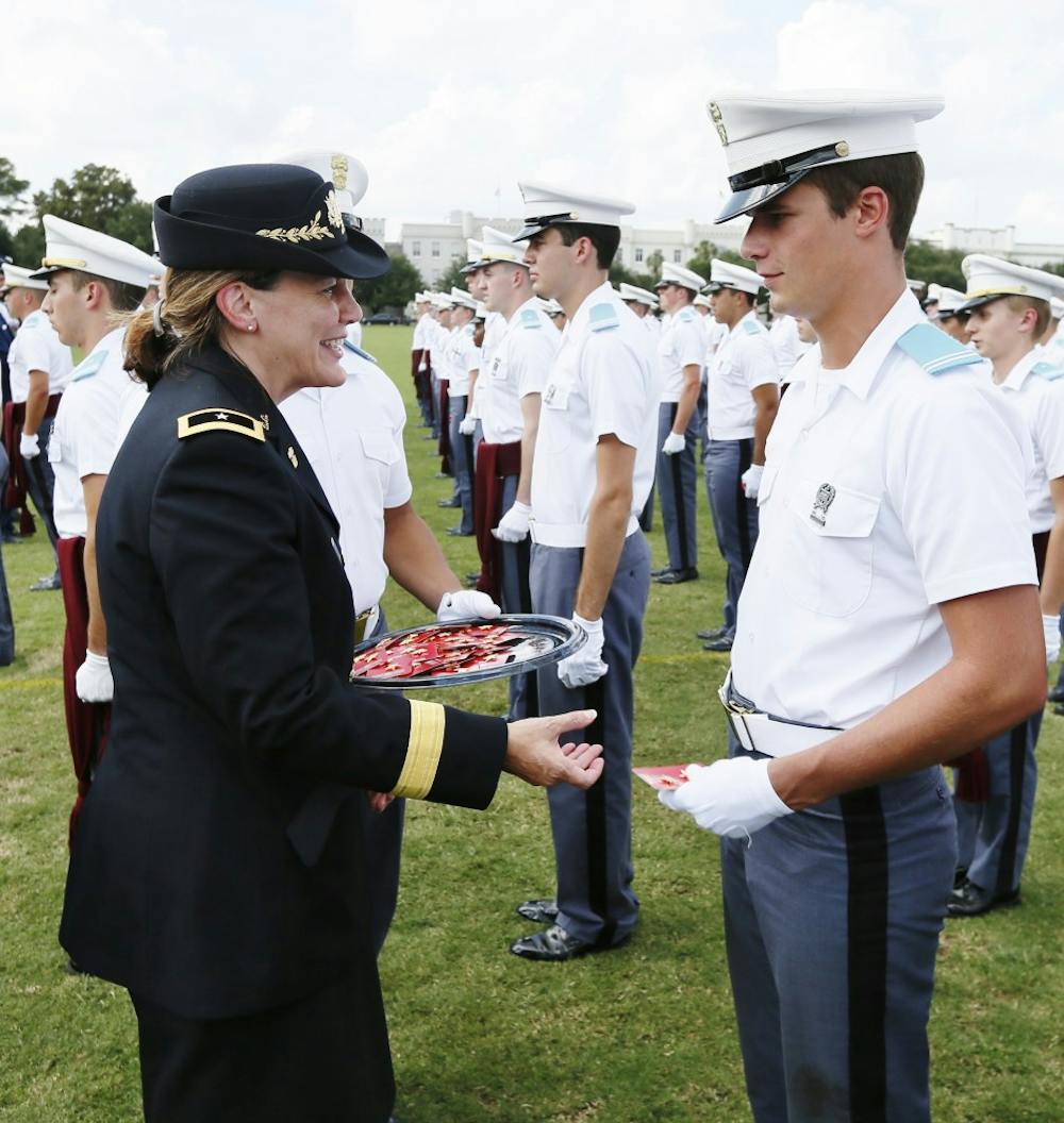 citadel-provost-dr-connie-book-presents-gold-stars-to-cadet-christopher-jacobik-class-of-2017