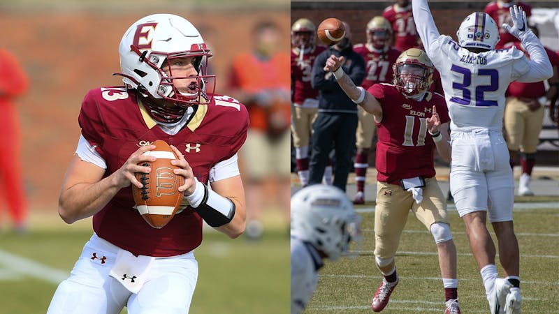 Elon spring football: A tale of two quarterbacks - Elon News Network