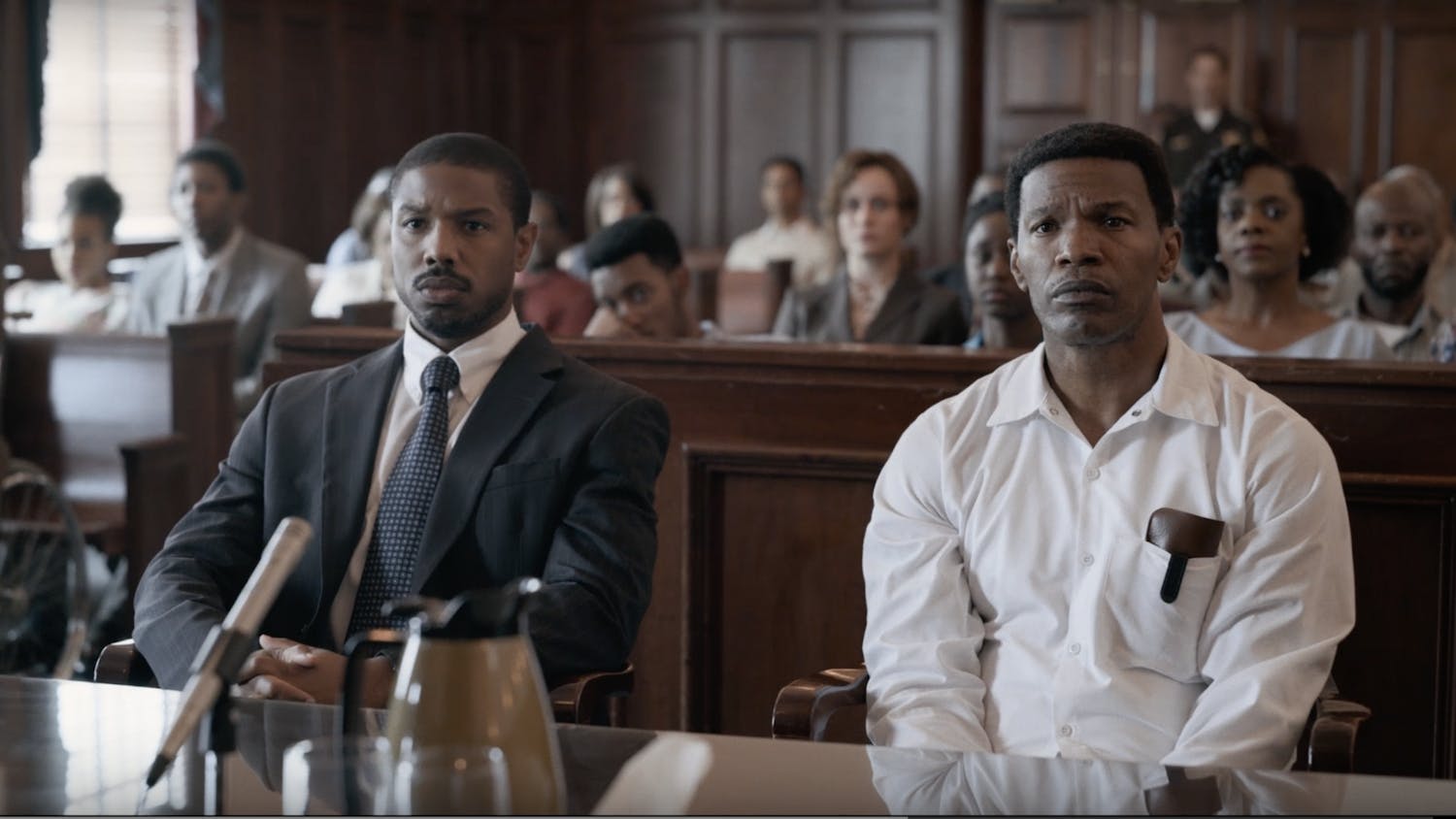 Bryan Stevenson (Michael B. Jordan) fights to save his client (Jamie Foxx) from the death penalty. 
