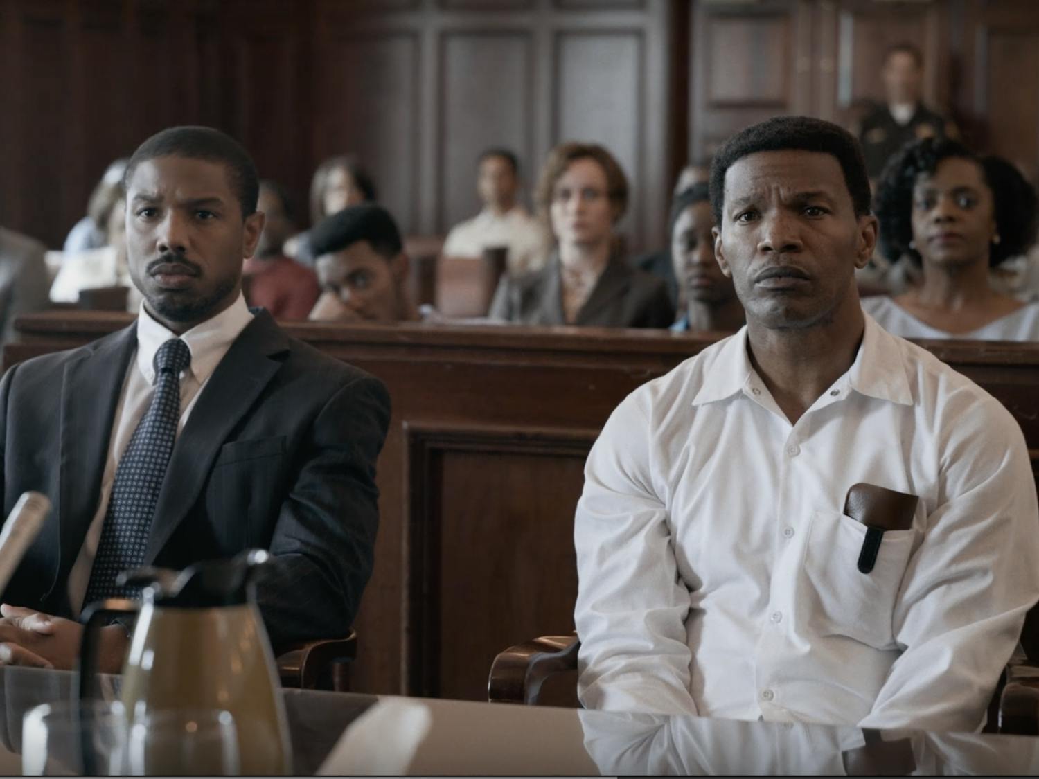 Bryan Stevenson (Michael B. Jordan) fights to save his client (Jamie Foxx) from the death penalty. 