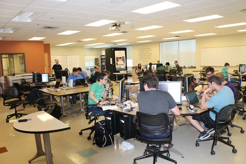  Taylor students compete remotely in a computer hacking competition.