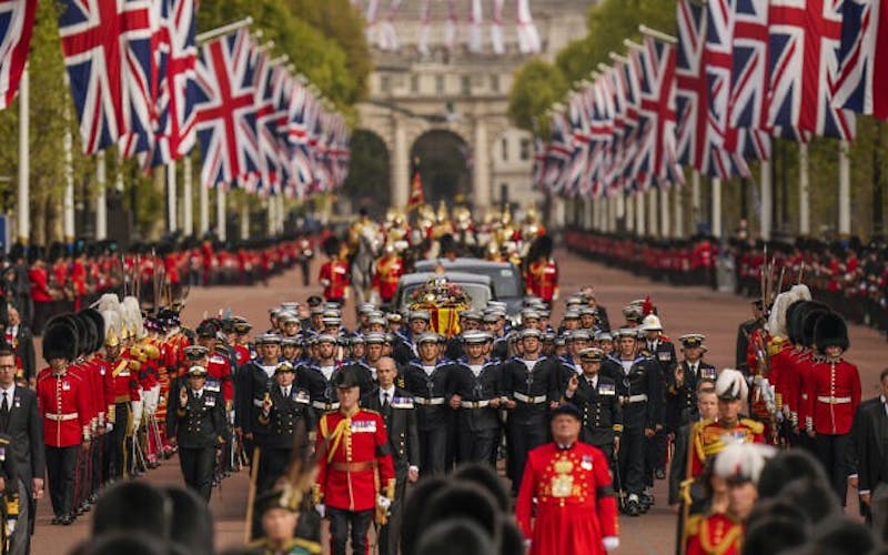 Queen Elizabeth&#x27;s funeral procession began at Westminster Abbey. (Photo provided by the Times of Israel)