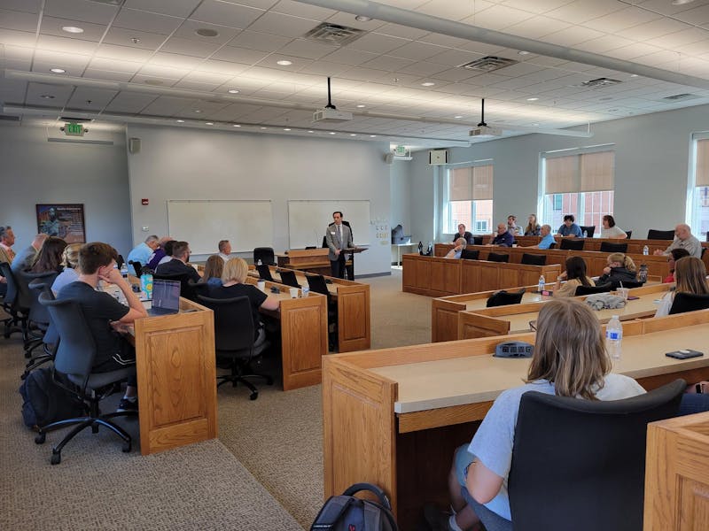 The Constitutional lecture took place in the Ayres court room.
