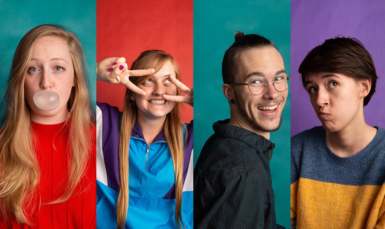 Chloe Thompson, Hannah Waltz, Jan Laskowski and Mary Newenhisen are four of the twelve contributors to the senior art show.