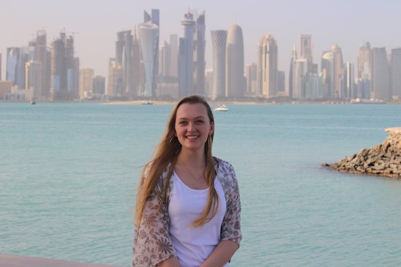 Sophomore Hannah Marella grew up in Qatar and is now a multimedia journalism major at Taylor.