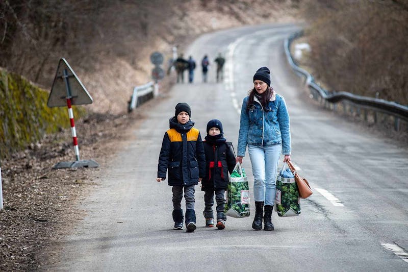 Many families are forced to flee in order to survive.