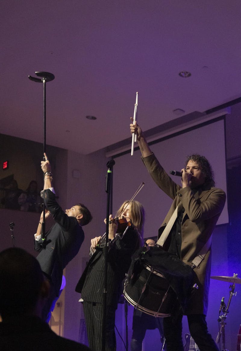 Christian pop duo, for KING + COUNTRY, performed at Taylor chapel on Feb. 23.